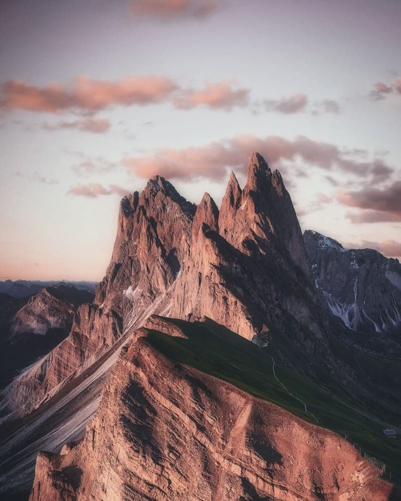 Rugged volcanic peaks along the jeep trail